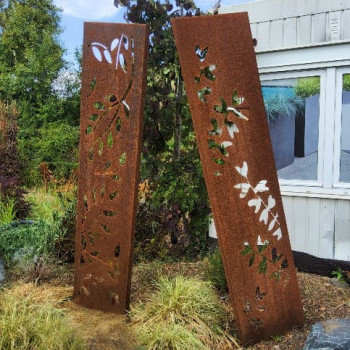 TOTEM CORTEN - GRAND MODELE ET FIXATION 200 X 50 CM FIXATION 